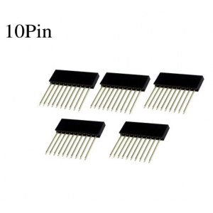 HR0437 100pcs 2.54MM 10Pin 11MM Long Needle Female Pin Header PC104